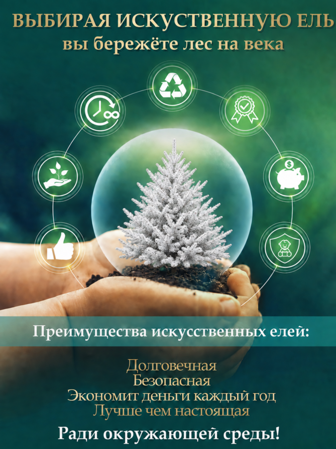 Ель искусственная Царь Елка  Русская новая заснеженная 190 см